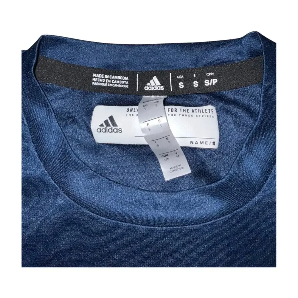 Adidas Blue And White Short Sleeve “Clutch” T-Shirt Size S